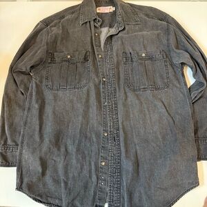 Wear Guard Blue Chamois Vintage Utility Work Long Sleeve Shirt Men's Size M